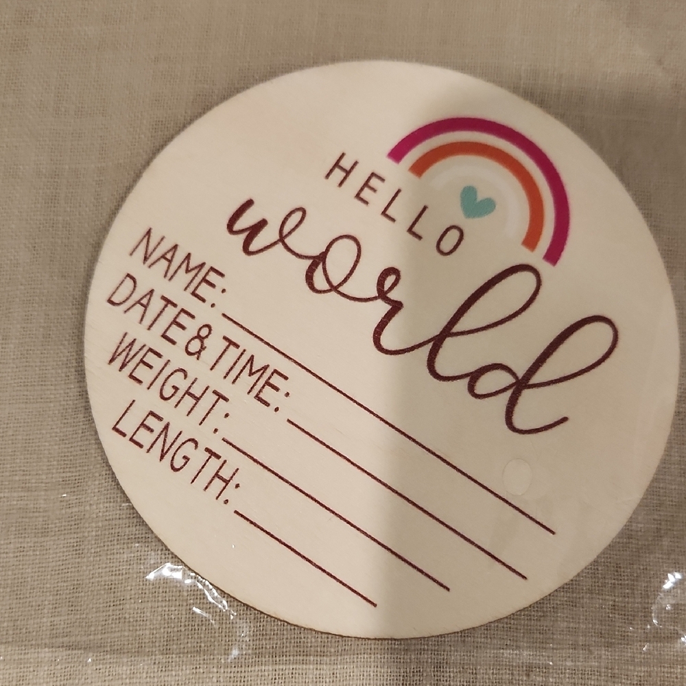 Baby Announcement Wooden Sign